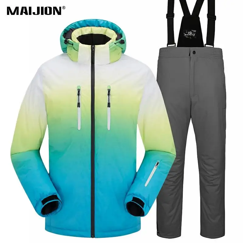 

Man Women Thick Warm Ski Suit Waterproof Windproof Skiing Snowboarding Jacket Pants Set Unisex Ski Clothings