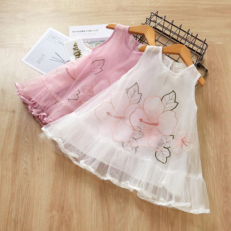 Мода 2019 летнее Пышное Бальное Платье с сеткой платья для маленьких девочек