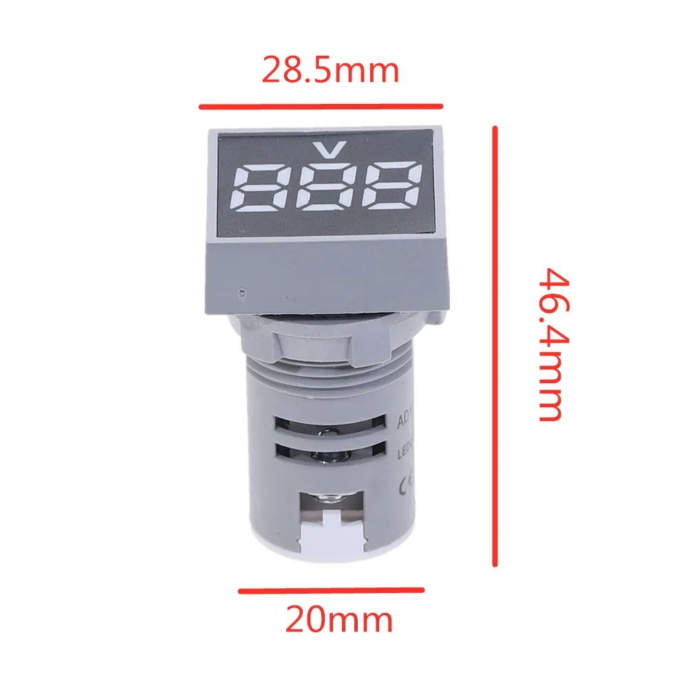 22MM AC 20-500V Voltmeter 0-100A Ampere Square Panel LED Digital Voltage Meter Indicator Light images - 6