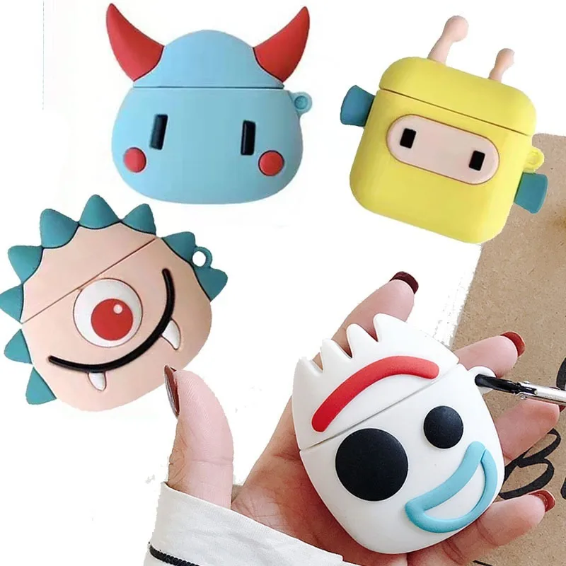 3D милый силиконовый чехол Kawaii С мультяшными монстрами для Apple Airpods 1 2 Забавный