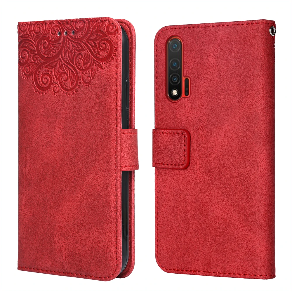 Для Huawei Nova/6 5G цветок тиснение чехол WLZ AN00 TN00 6 57 ''Wallet флип раскладный кожаный