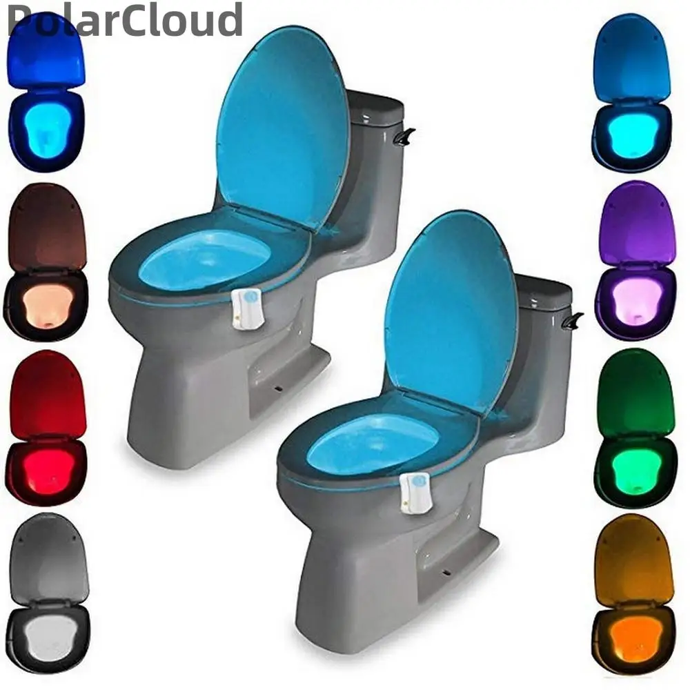

Waterproof Backlig 8 Color LED Night Light Toilet Utensils Guide Toilet Seat Night Light Motion Sensor Automatic Light LED Light