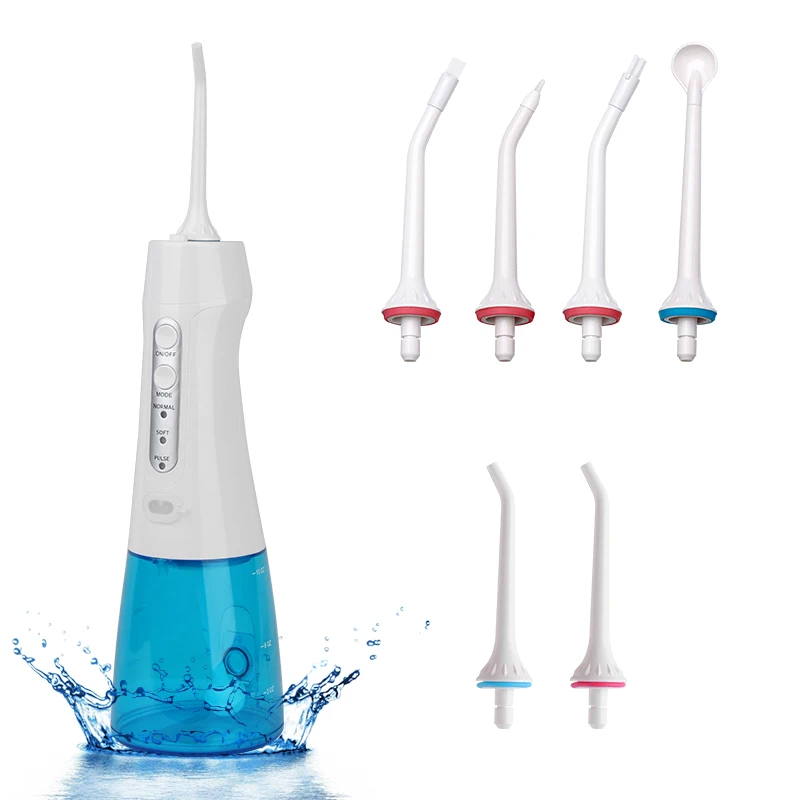 

Oral Irrigator USB Rechargeable Water Flosser 300ML Water Tank Portable Dental Water Jet Waterproof Teeth Cleaner