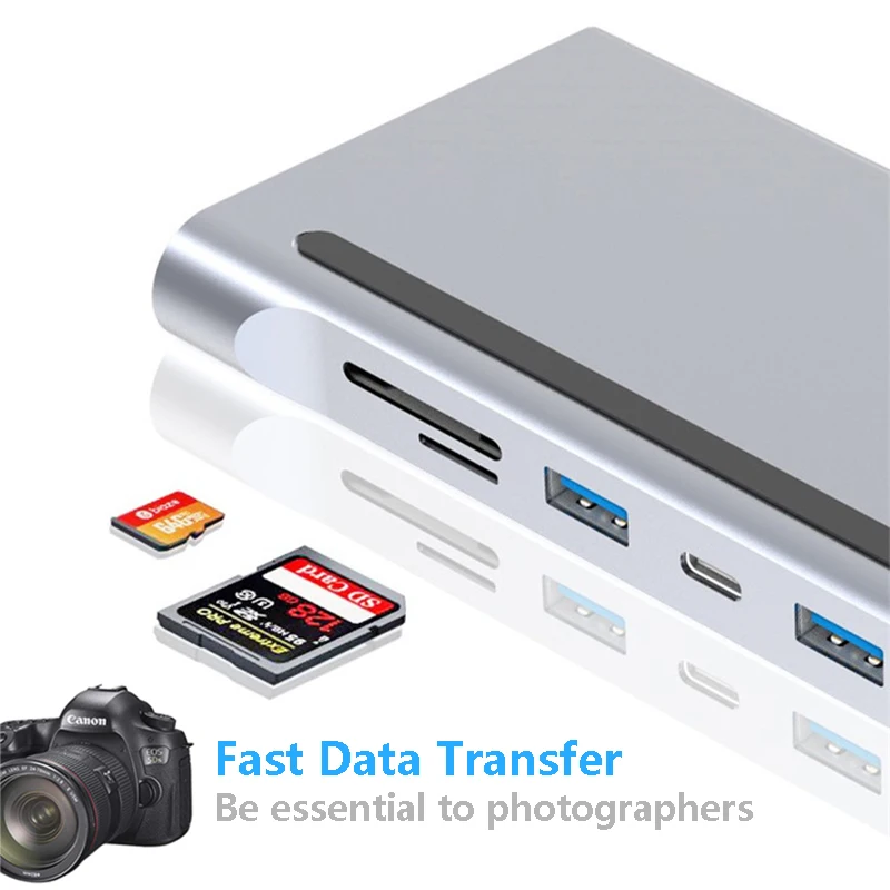 Док станция USB C для ноутбука Станция HDMI VGA PD LAN RJ45 SD Macbook HP DELL XPS Surface Lenovo ThinkPad