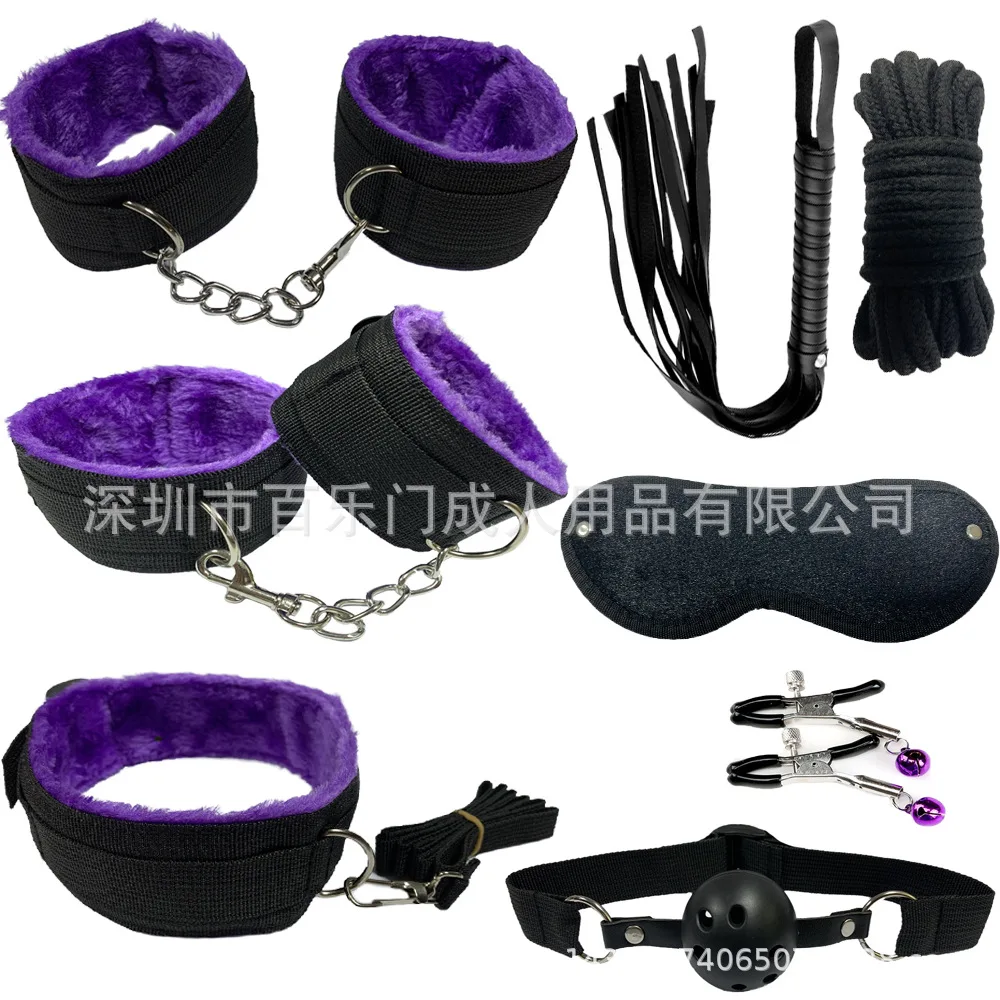 

Popular SM Ribbon Binding Set 17-Piece Bed Binding Belly Band Match Sets Alternative Flirting Toys Binding Handcuffs Whip Toys