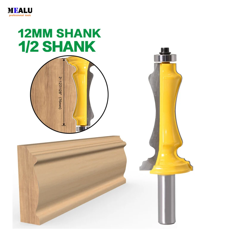 

1PC 1/2" 12.7MM 12MM Shank Milling Cutter Wood Carving Door & Window Casing Router Bit Line Knife Door Knife Woodworking Tenon