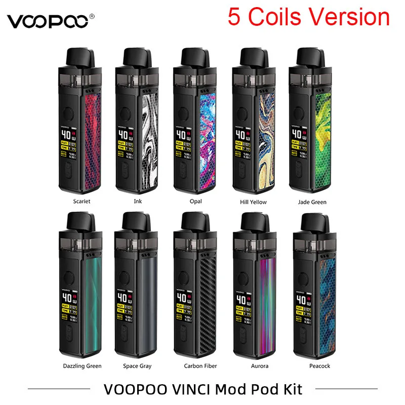 Электронная сигарета Voopoo Vinci 5 встроенный аккумулятор 1500 мАч максимальная