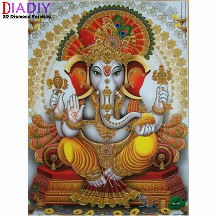 Алмазная 5D Вышивка крестиком &quotсделай сам&quot картина из Индии Ganesha бриллиантовая