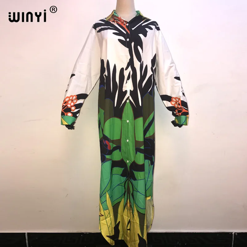 

WINYI 2021 Oversized Beach Kimono With Sashes Bohemian Vintage Slim Sexy Long Cardigan Women Big Sleeve sukienka Fringe Cover-Up