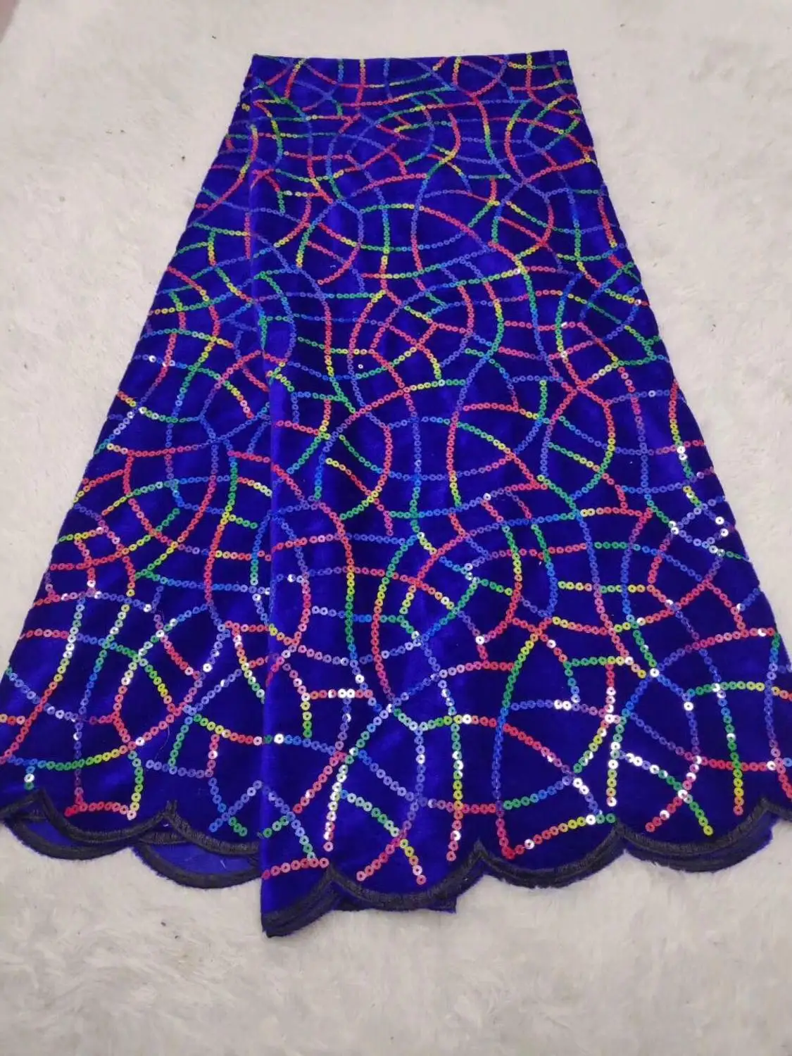 Уникальный разноцветный бархат вышивка Французский Кружева 3D блестки