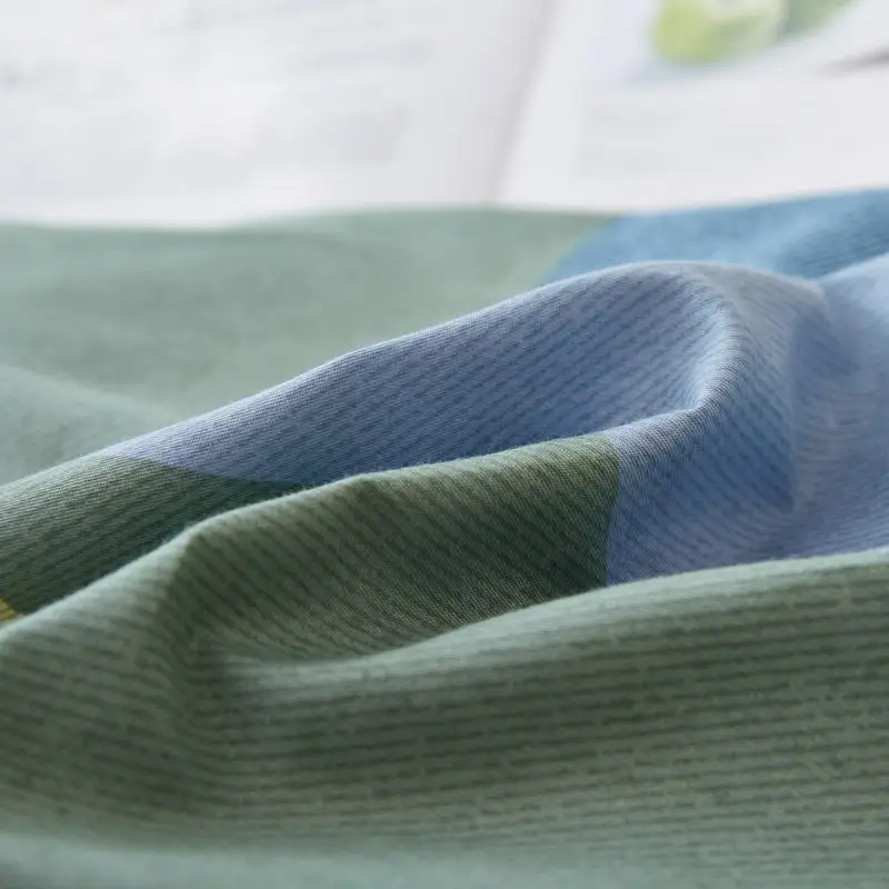 Полный комплект постельного белья цвета хаки синий Комплект постельное белье с