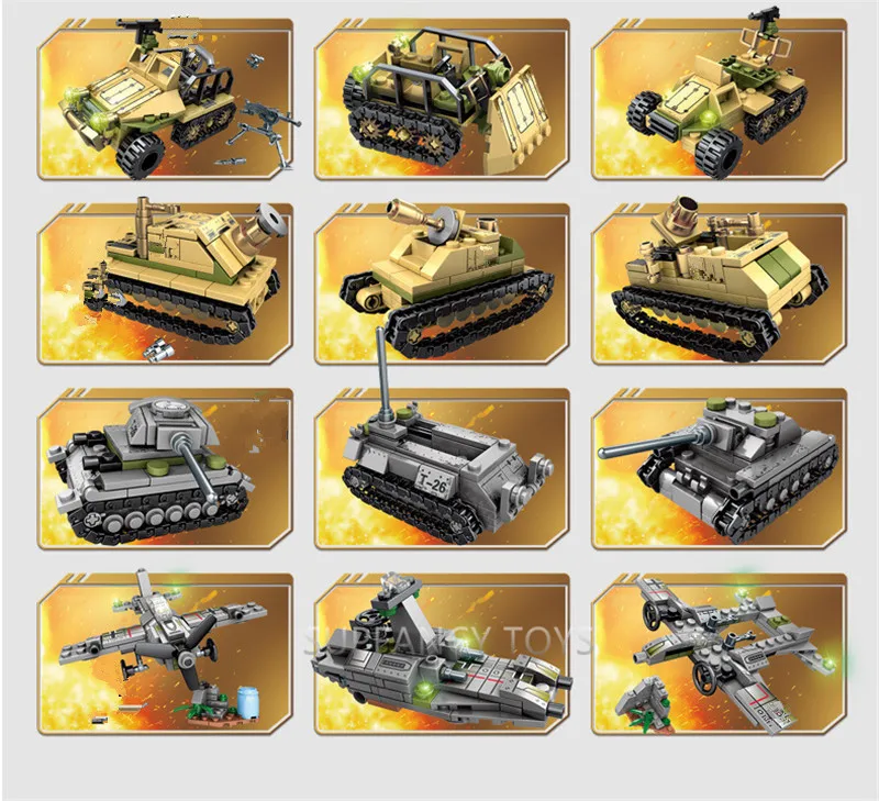

1061Pcs High-tech Military Iron Empire Tank Building Blocks Sets Weapon War Chariot Creator Bricks Army WW2 Soldiers Kids Toys
