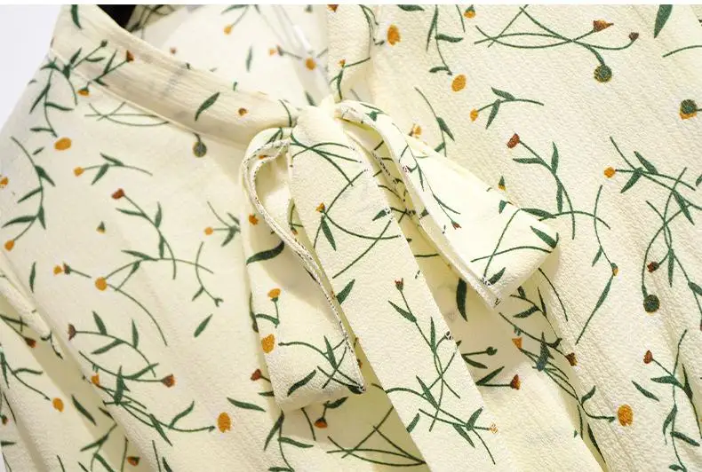 

CACNCUT 5XL 6XL 2020 Summer New Plus size Floral Print Dress Bohemian Casual Lace up Dress Large Size Chiffon Printing Dresses