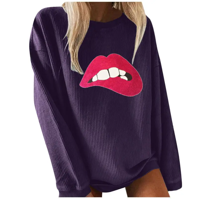 

Women's Pullover Round Neck Long Sleeve Printed Blouse Sweatshirt T-Shirt Tops