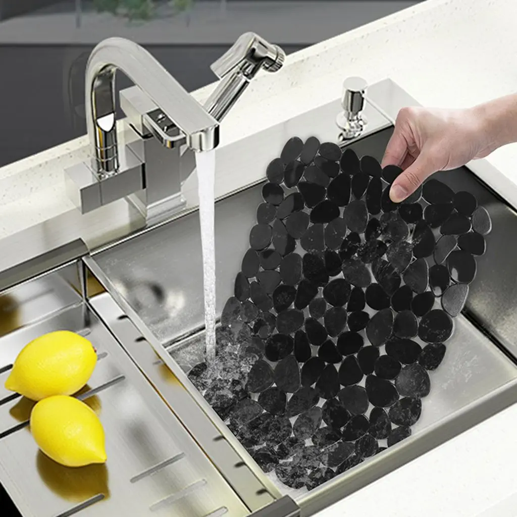 

3040cm Modern Design Soft Pebble Shape for Sink,Tabletop Creative Dinnerware Mat Kitchen Accessory Drying Mat Sink Protector