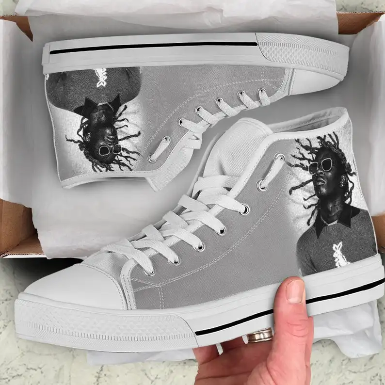 

Young Thug High Top, Mens Womens Designer Leisure Sneakers Men Casual Canvas Shoes