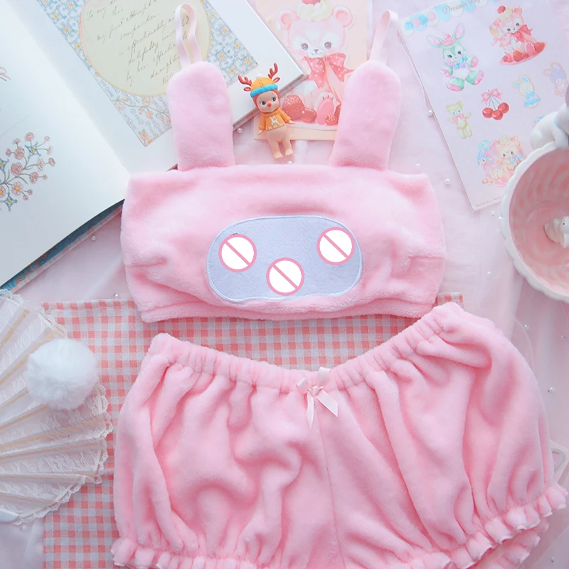 

Adorable Velvet Pajamas For Teenagers Pink Home Clothing Two Piece Autumn Winter Cute Underwear Women Kawaii Pajamas Pj Shorts