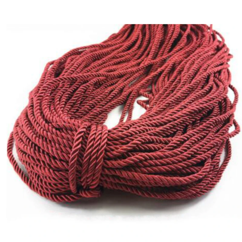 ZERZEEMOOY DIY Cord Jewelry findings 3 мм сплошной Цвет 3 плетеный шнур нить декоративный витой сатин, полиэстер шпагат строка 10Y - Цвет: WINO RED