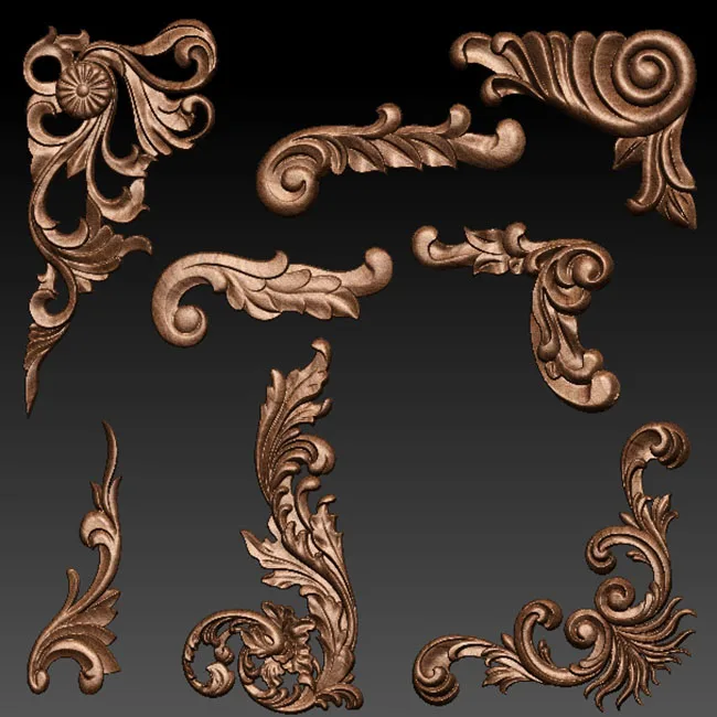 Цветочная резьба 8 шт./компл. 3d STL рельефные модели для ЧПУ Artcam Aspire декор мебели 3D |