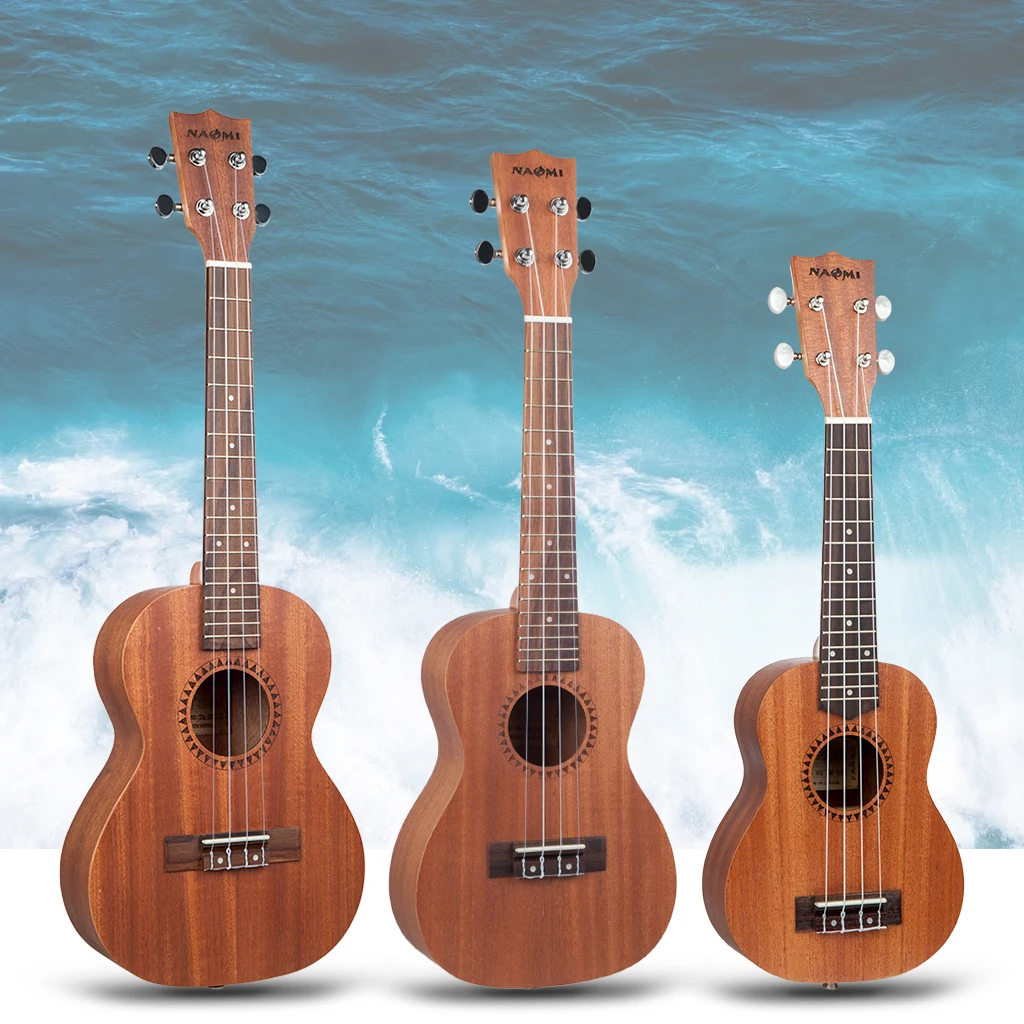 Naomi укулеле Сапеле Ukulele 21 ''сопрано 23'' концертное 26 ''Тенор Акустическая
