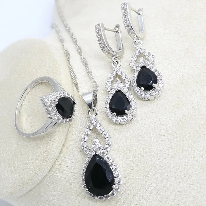 Комплект из колье серёг кольца и браслета серебра 925 пробы|Ювелирные наборы| |