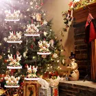 Рождественские Семейные деревянные рождественские украшения, рождественские деревянные подвески, новогодние и рождественские украшения для дома с ангелом