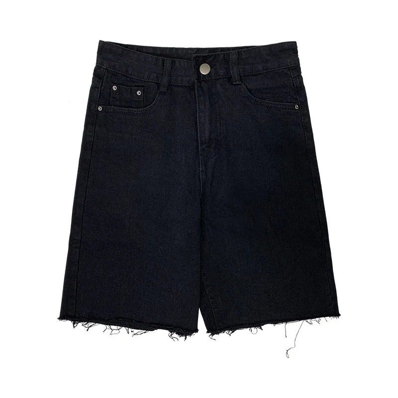 

High Waist Loose Straight Denim Shorts for Women 2020 New Summer Clothes Fur-lined Vintage Female Jean Shorts