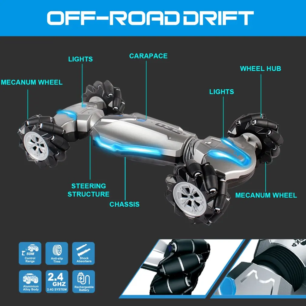 

1:12 2.4Ghz RC Off-road Stunt Car Gesture Twisting Amphibious Vehicle With Watch Remote Control Induction For Children Toy Gifts