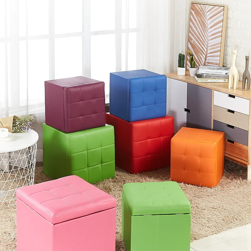Storage Stool Can Sit People Change Shoes Test Multifunctional Sofa Box Tarpaulin Leather | Дом и сад