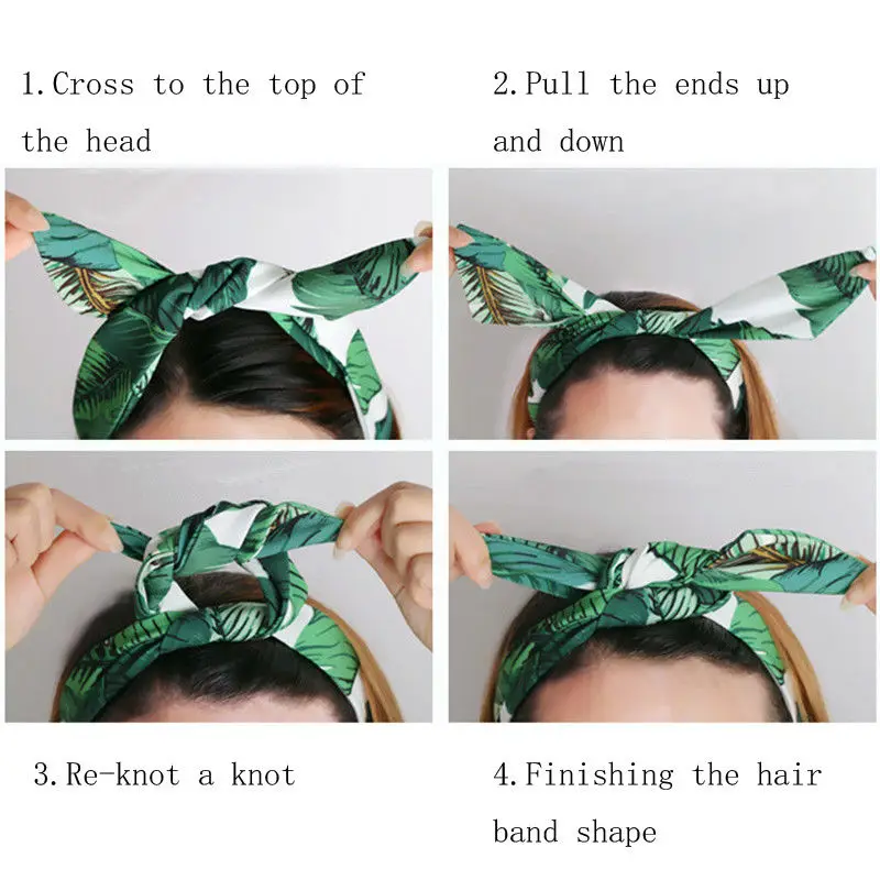 2019 Women Headwear Fashion Lady Adult Flower Boho Bohemian Cross Hair Head Headband Band Scarf Wrap Bandana |