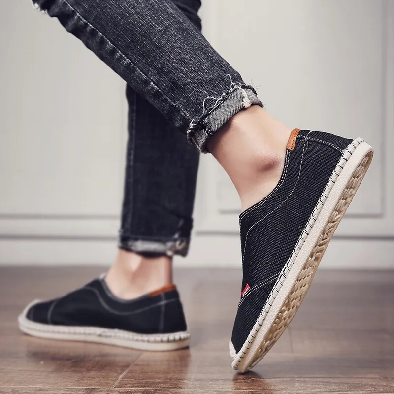 Shoes Traditional Handmade Men Breathable Canvas Driving L Lazy Soft tao jiao a Pedal 43 Small Code Foot Width | Обувь