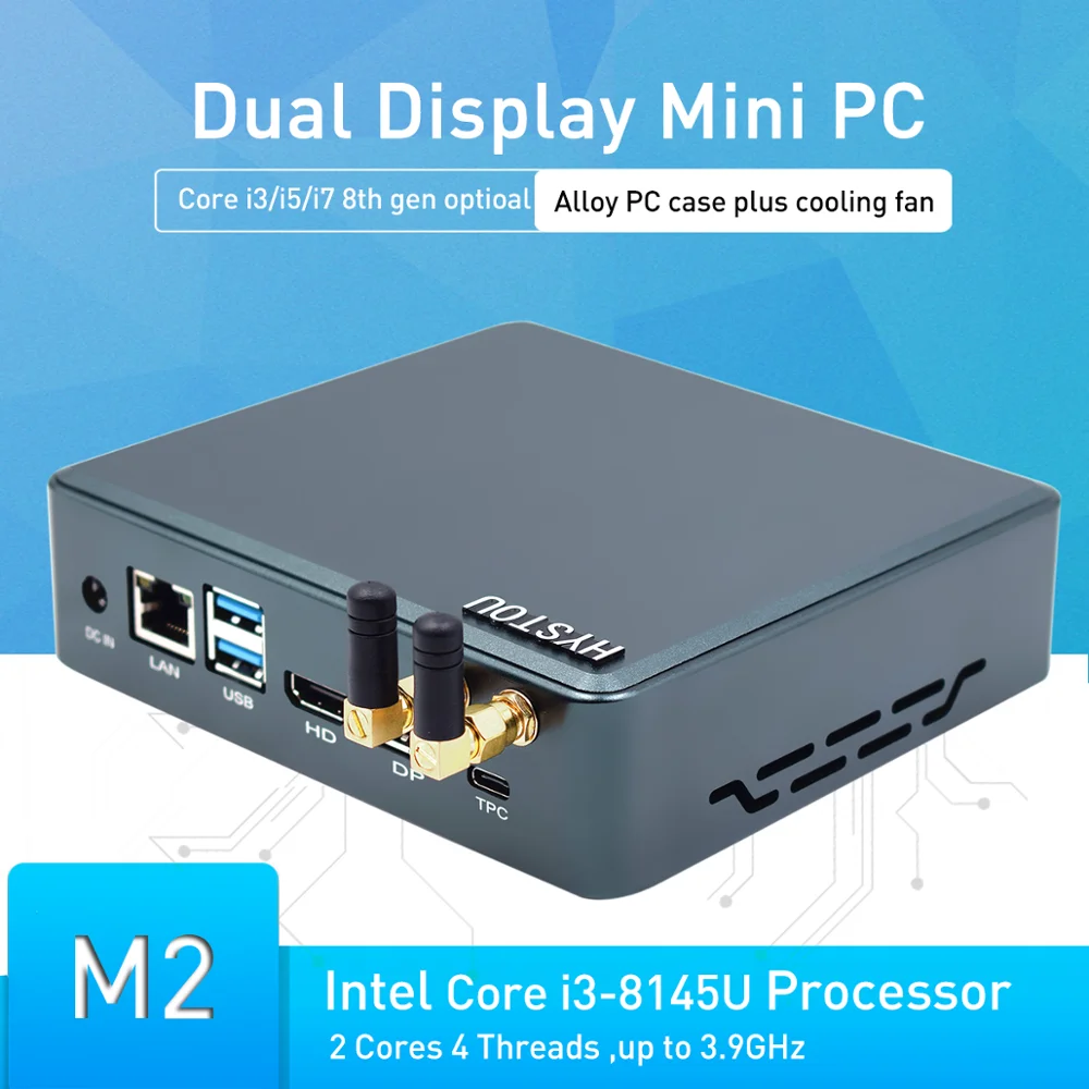 Hystou новейший 8th Gen Core i7 8145U 8265U 8565U M.2 SSD Type c HD 2 0 DP 4K охлаждающий вентилятор для