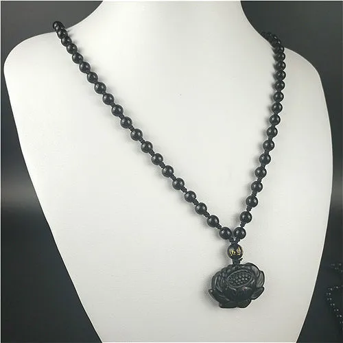 Ожерелье с кулоном из натурального китайского черного и зеленого нефрита