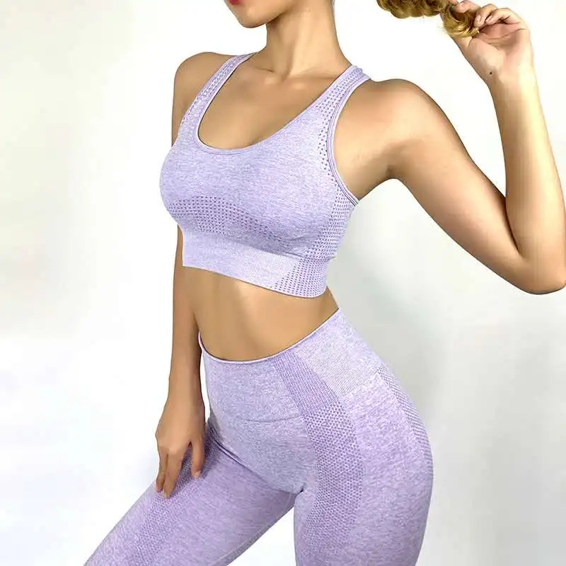 Women Yoga Set Seamless Leggings+Bra Gym Clothing Workout Sport Suit Female BRA Fitness Active Wear | Спорт и развлечения