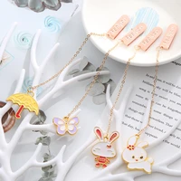 kawaii rabbit exquisite metal bookmark cute accessories book mark page folder office school supplies stationery