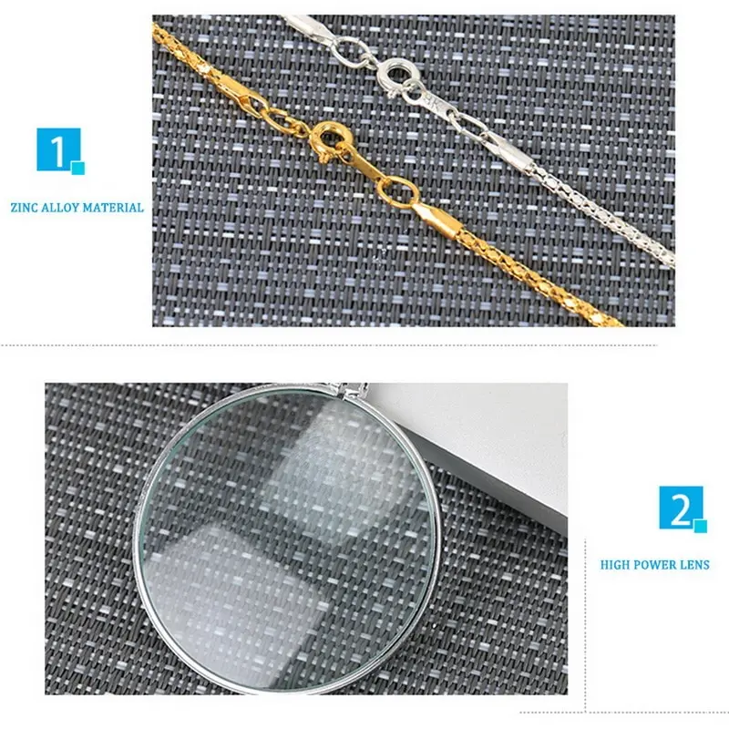 2020 декоративное ожерелье с пятикратным увеличительным стеклом подвеска