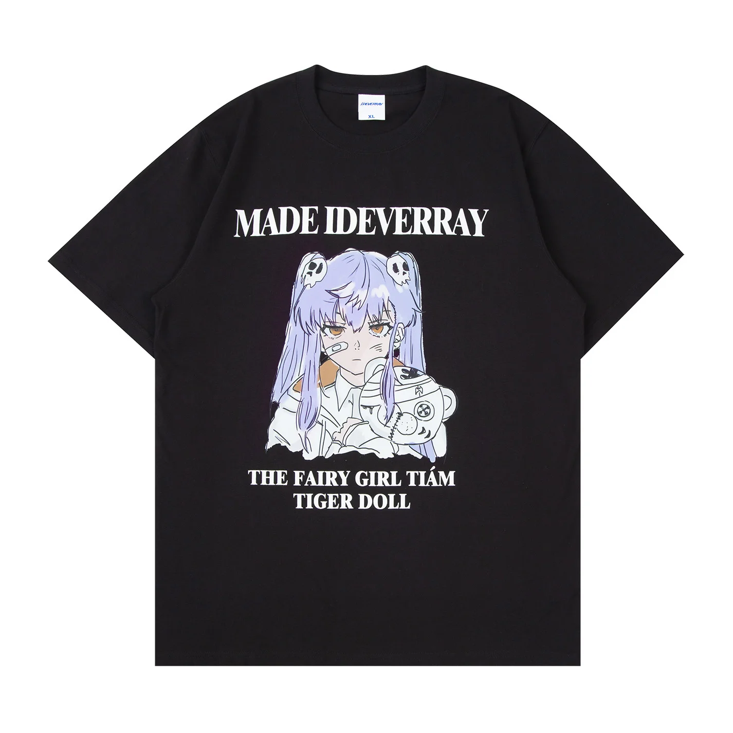 

Мужская летняя футболка с коротким рукавом, оригинальный уличный тренд в домашнем стиле, Свободный Топ с японским мультяшным принтом, новин...