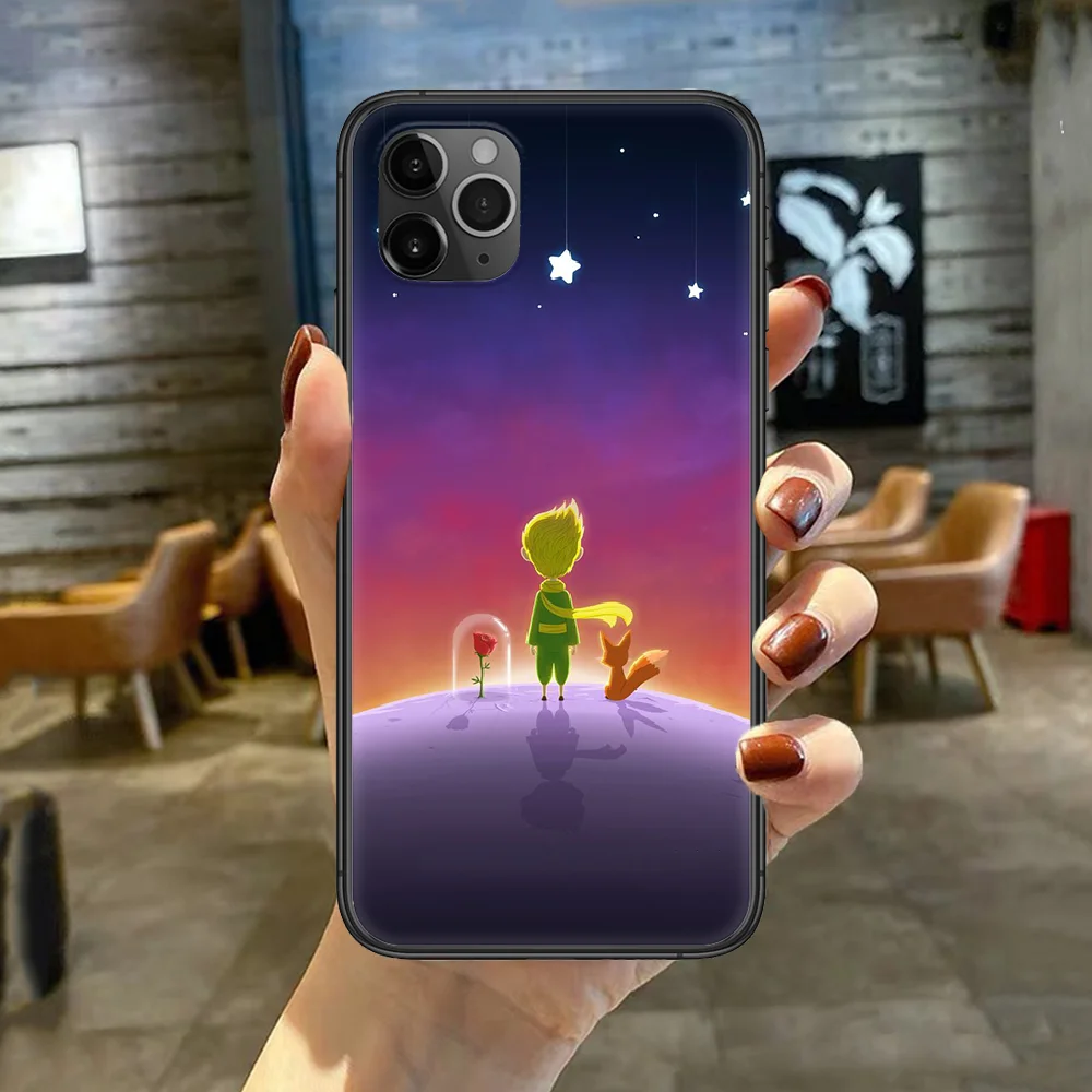 

Cartoon The Little prince Phone Case Cover For Iphone 5 5S 6 6S PLUS 7 8 11 12 Mini X XR XS PRO SE 2020 MAX black Hoesjes