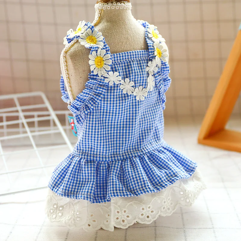 Летняя одежда для домашних питомцев маленьких собак животных кошек платье юбки