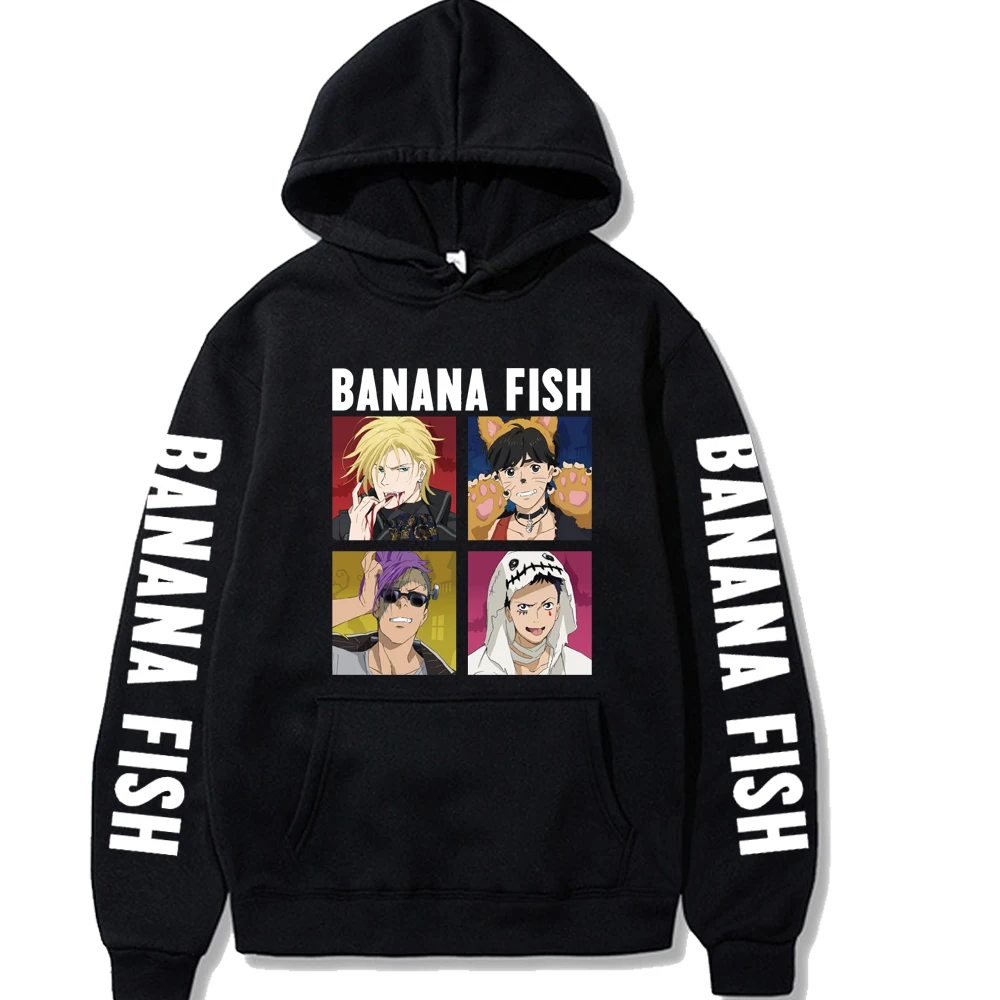 

Банановая рыба Толстовка Harajuku, уличная одежда, одежда в стиле хип-хоп Uniex