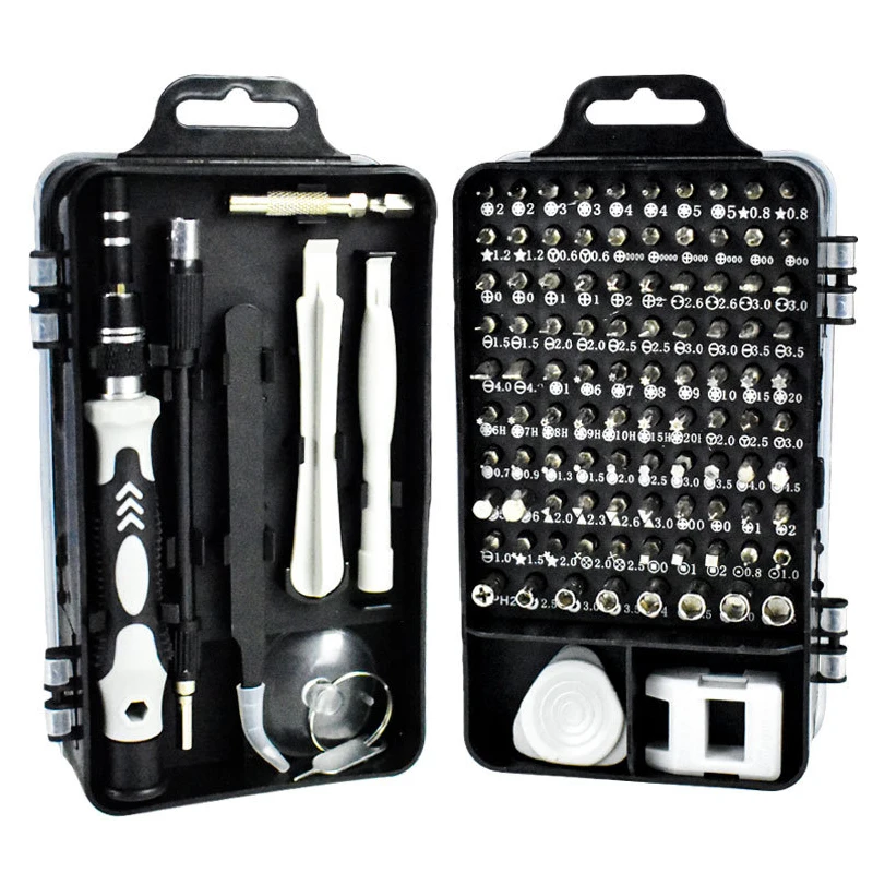 

Chrome Vanadium Alloy Steel 110 in-1 Precision Screwdriver Tool Kit Hex Torx Bits Electronic Device Repair Hand Tool Sets 2021