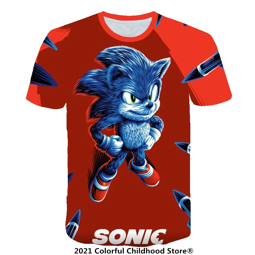 

Summer 3D Boys Girls Sonic T-Shirts kids Custom Short Sleeve T Shirts High Quality Costume Funny Children's Clothing Super Zings