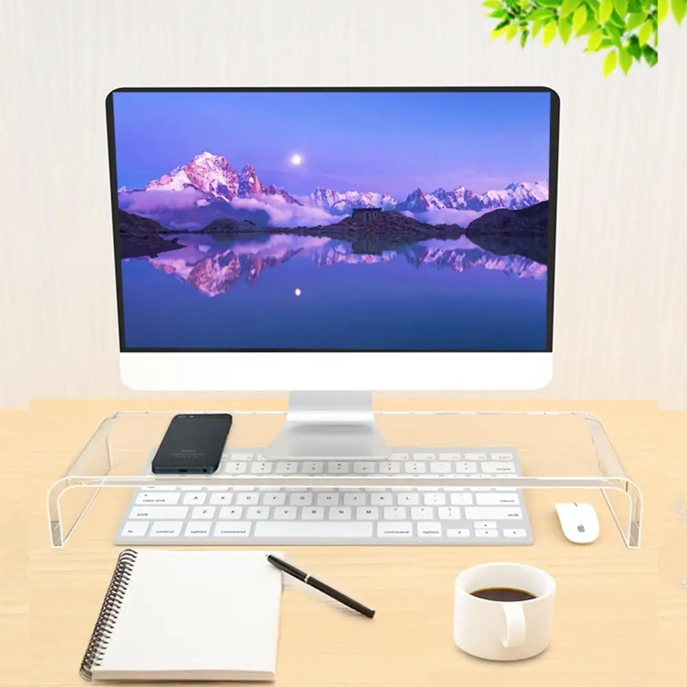 

New Premium Acrylic Desktop Computer Monitor Laptop Stand Neck Protection Multi-media Desktop Stand Computer Monitor Desk Riser