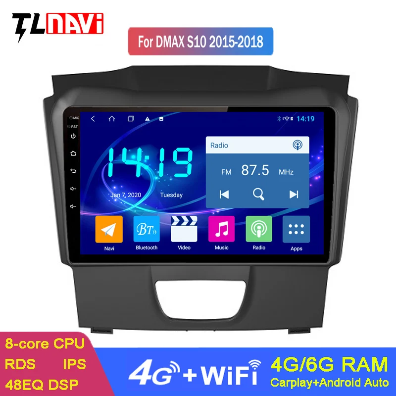 Android 10 DSP CARPLAY 6G + 128G автомобильное радио для Isuzu D MAX DMAX 2015 2018 IPS 9 дюймов GPS навигация