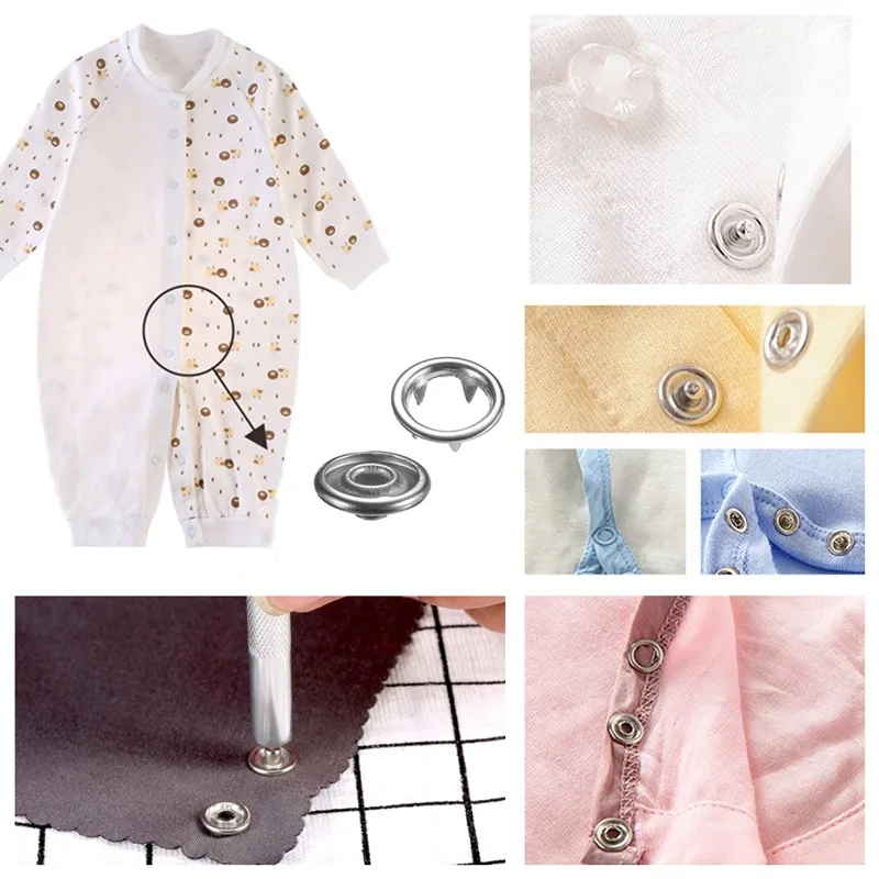 Красочные металлические застежки пресс шпильки полимерные кнопки с инструмент