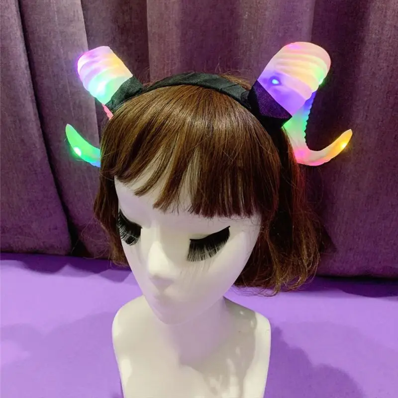 Готический женский обруч с антилопом овечьи рожки повязка на голову со