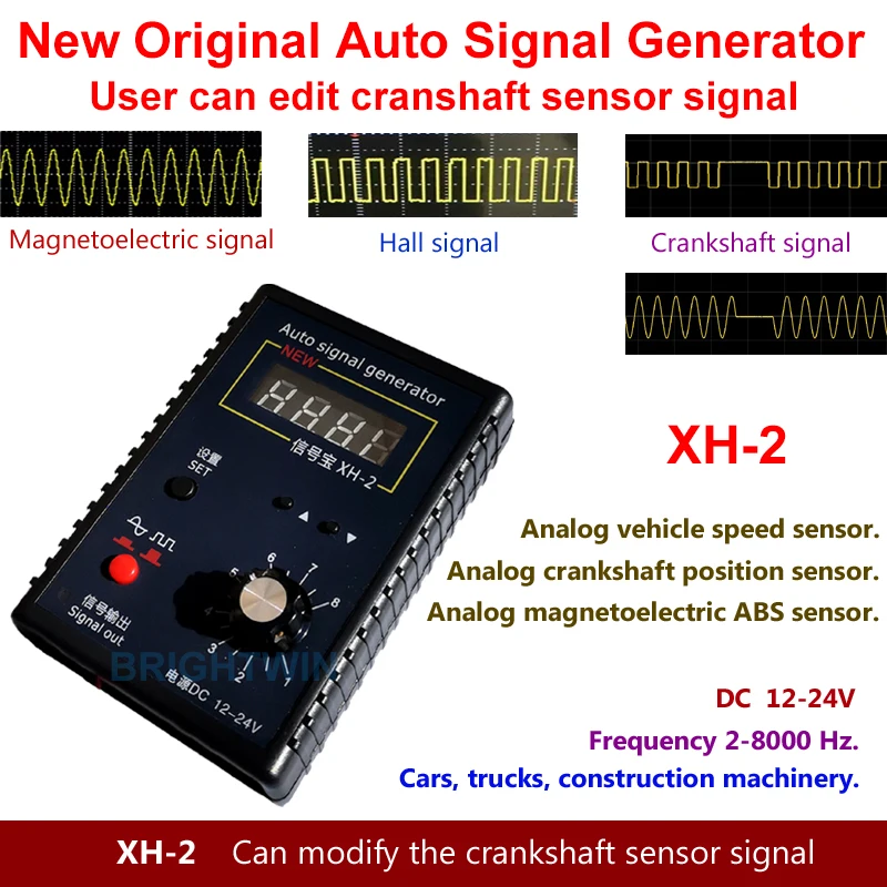 

Upgrade XH-2 Auto Signal Generator Vehicle Hall Sensor Crankshaft Position Sensor Simulator 2Hz to 8KHz Out Car Repairing Tool