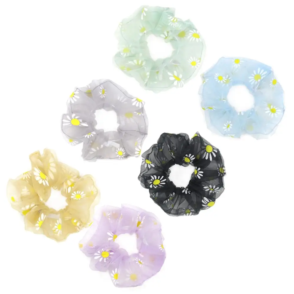 

Furling Girl 1PC Medium Spun yarn Elastic Hair Bands Women Plaid Hair Scrunchies Daisy Print Hair Accessories