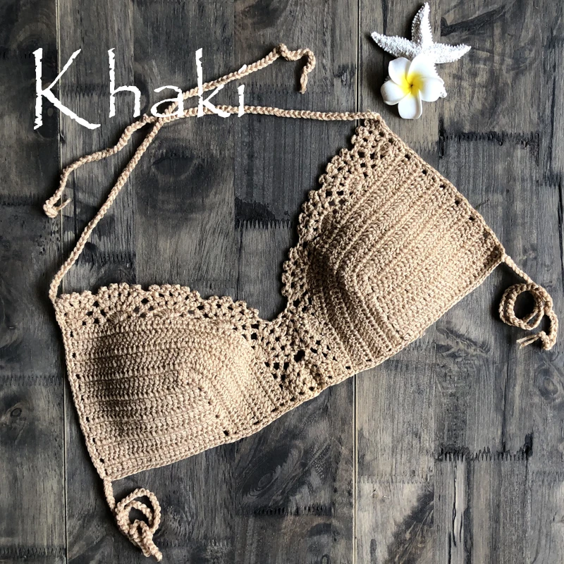 Купальник LOOZYKIT Solid Bikinis 2019 Mujer с крючком на пляжные топы, вязаный сексуальный женский плавательный бюстгальтер без подкладки женского купальника.