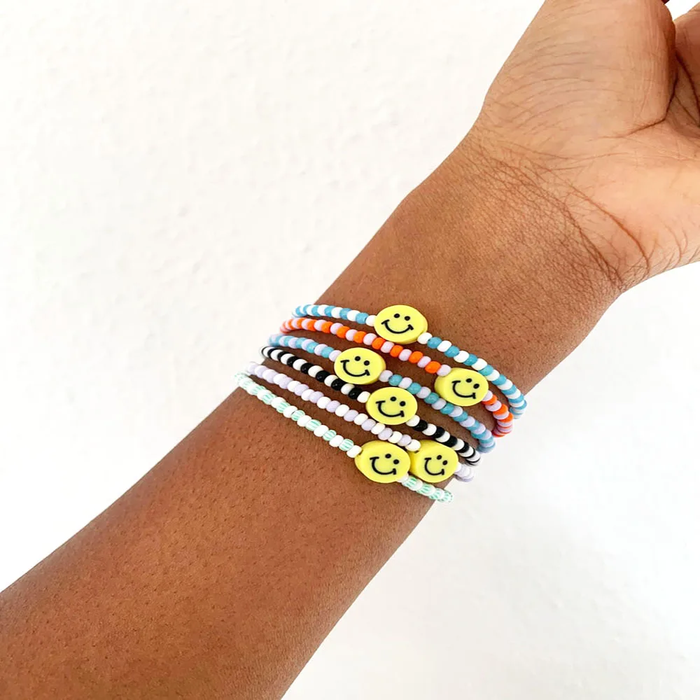 Богемный этнический модный двухцветный браслет из рисовых бусин 2021 мягкая